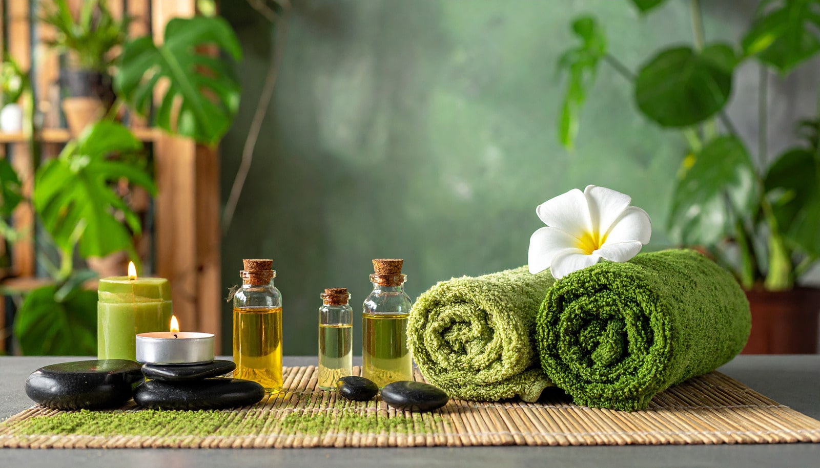 Peaceful Bali villa setting prepared for a relaxing home massage